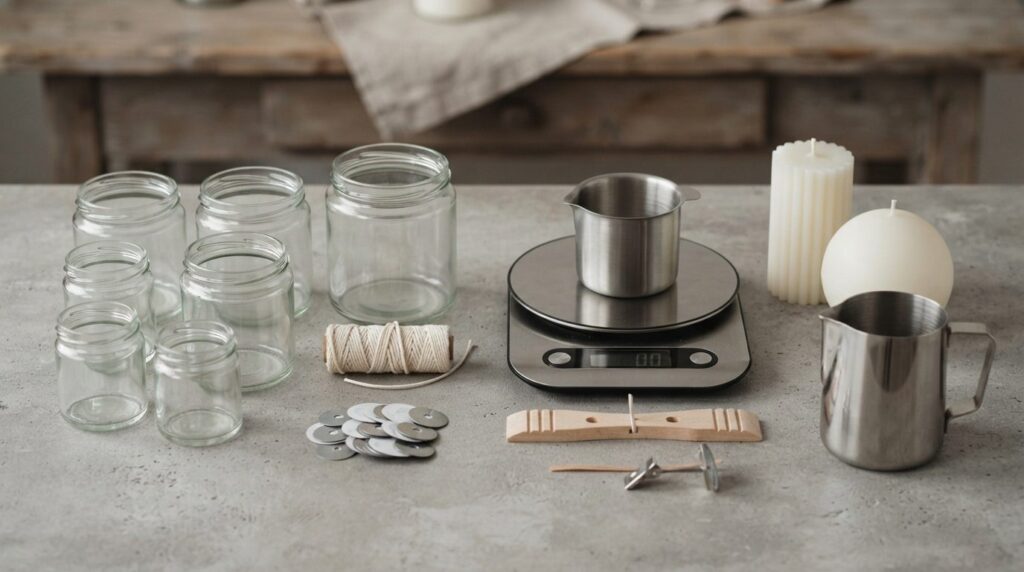 Close-up product photography of essential candle making tool