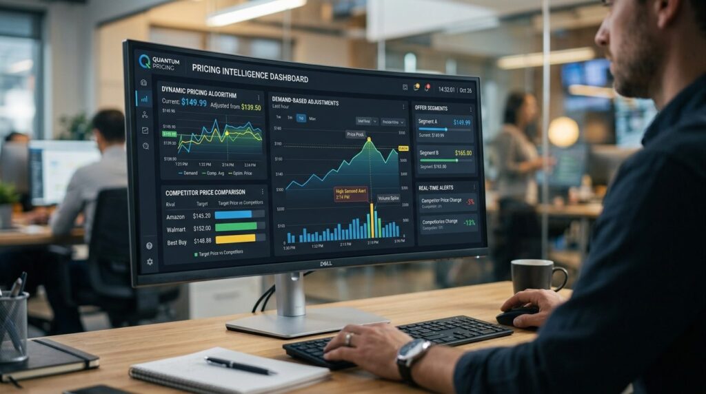 Photorealistic stockfoto of a sophisticated pricing automati